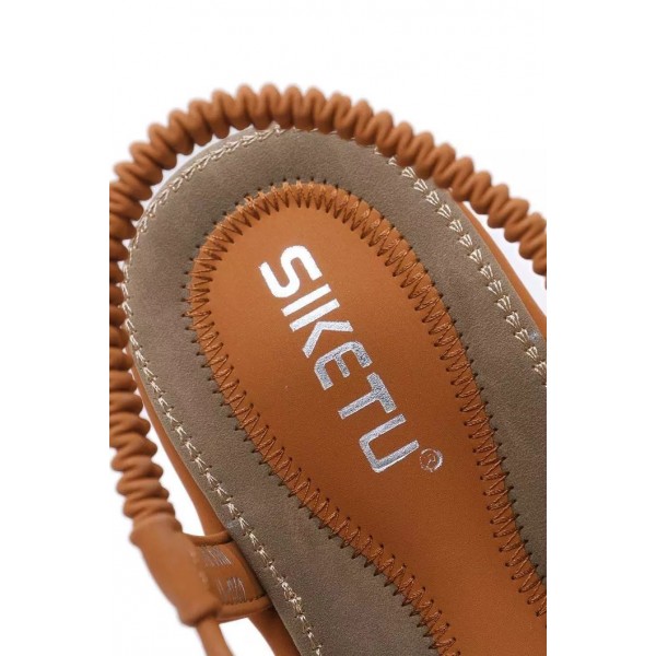 Metal Braided Flat Sandals