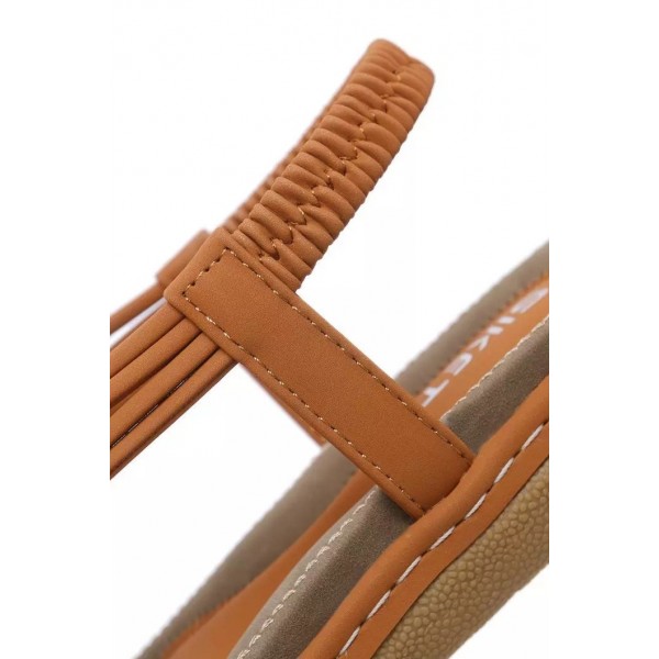 Metal Braided Flat Sandals