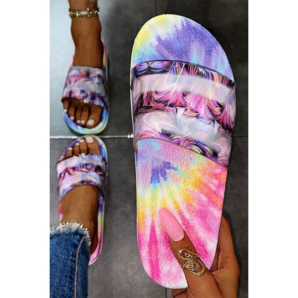 Purple Tie Dye Slide Sandals