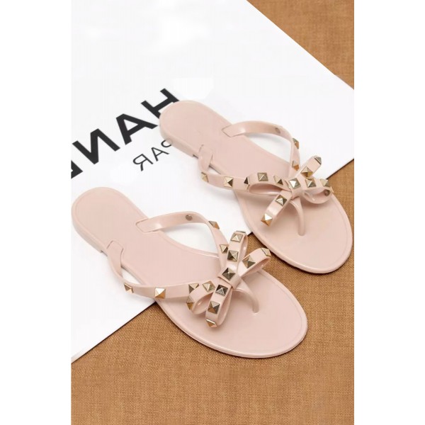 Apricot Studded Jelly Sandals