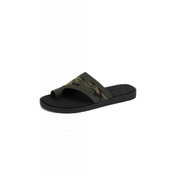 Camo Flat-toe Stretch Fly Knit Breathable Sandals
