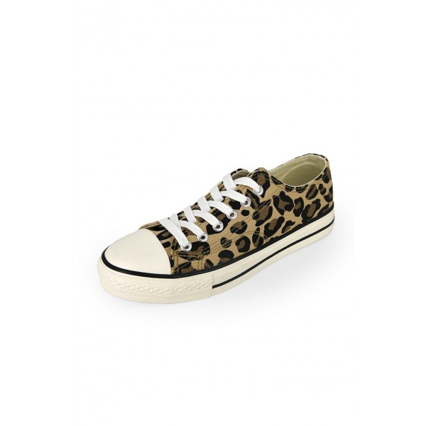 Leopard Print Lace up Canvas Shoes