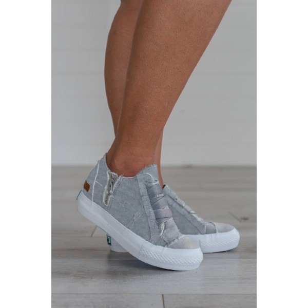 Gray Lace-up Platform Sneaker