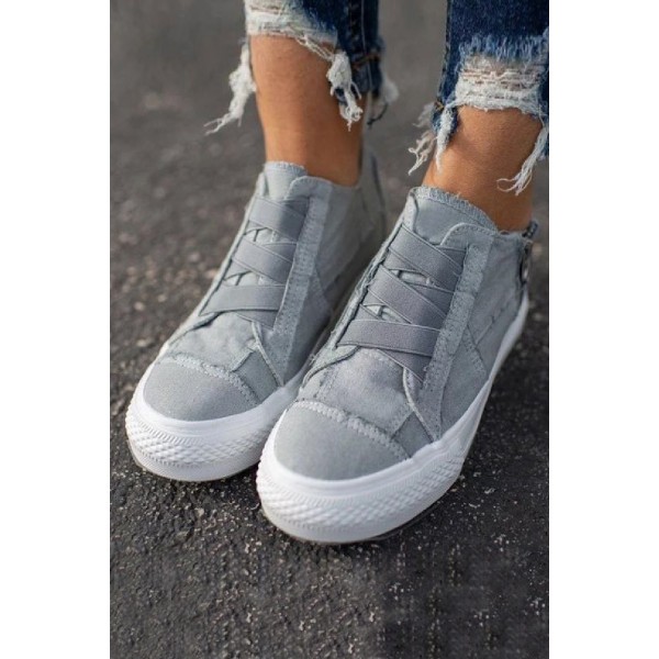 Gray Lace-up Platform Sneaker