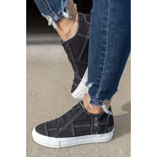Black Lace-up Platform Sneaker