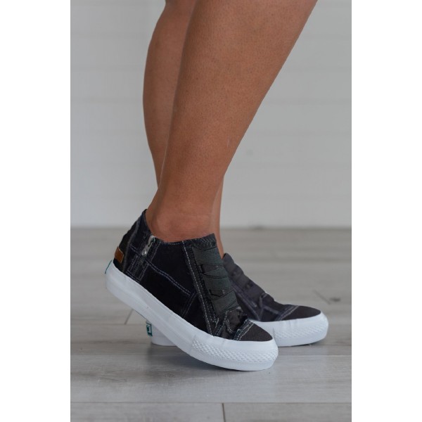 Black Lace-up Platform Sneaker
