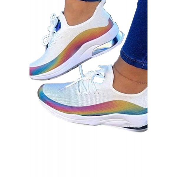 White Lace Up Vulcanized Sneaker