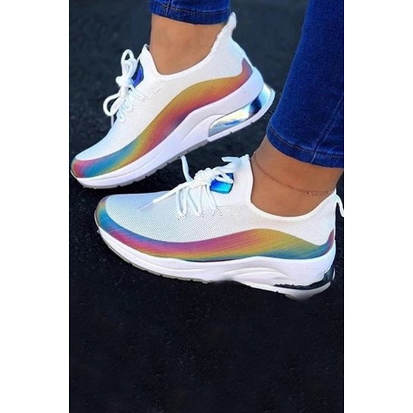White Lace Up Vulcanized Sneaker
