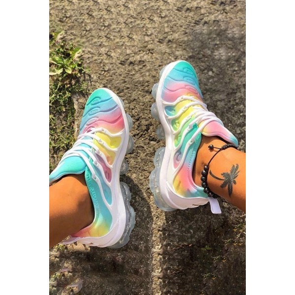 Lace-Up Closed Toe Low-Cut Upper Air Cushion Sneakers
