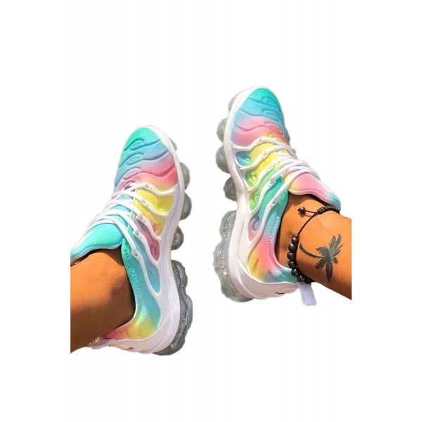 Lace-Up Closed Toe Low-Cut Upper Air Cushion Sneakers