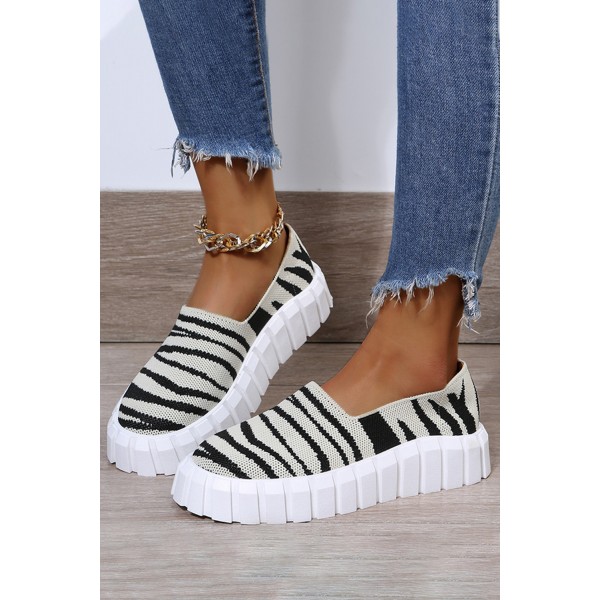 Zebra Print Slip-on Canvas Shoes