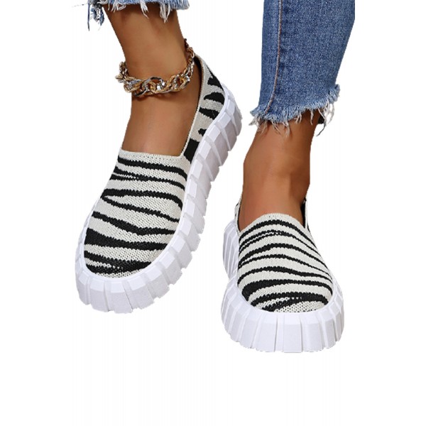 Zebra Print Slip-on Canvas Shoes