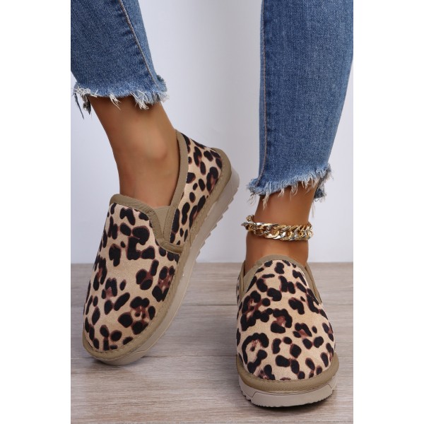 Leopard Faux Fur Slip-on Shoes