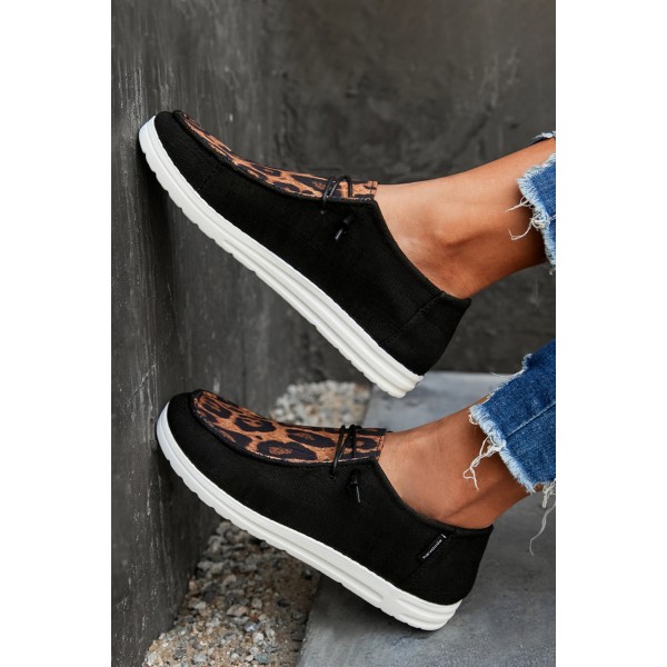Leopard Pattern Slip On Flat Sneakers