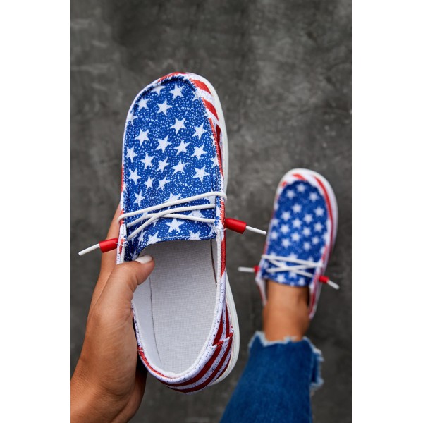 USA Flag Pattern Slip On Flat Sneakers