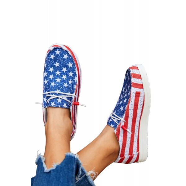 USA Flag Pattern Slip On Flat Sneakers