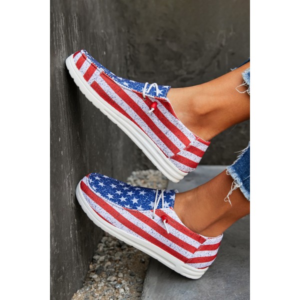 USA Flag Pattern Slip On Flat Sneakers