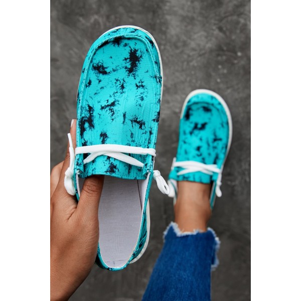 Abstract Print Flat Slip-on Lace-up Shoes