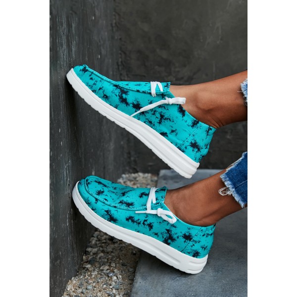 Abstract Print Flat Slip-on Lace-up Shoes