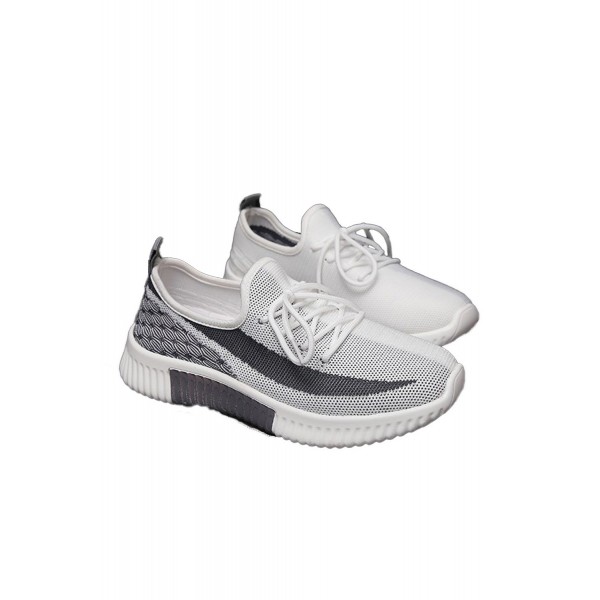 Gray Colorblock Lace up Hollow-out Mesh Sneakers