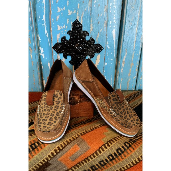 Leopard Splicing Flat Canvas Sneakers