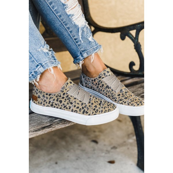 Brown Leopard Print Slip On Flat Sneaker