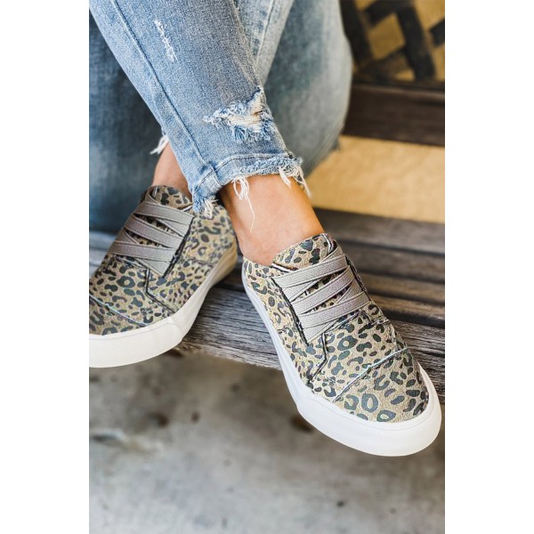 Brown Leopard Print Slip On Flat Sneaker