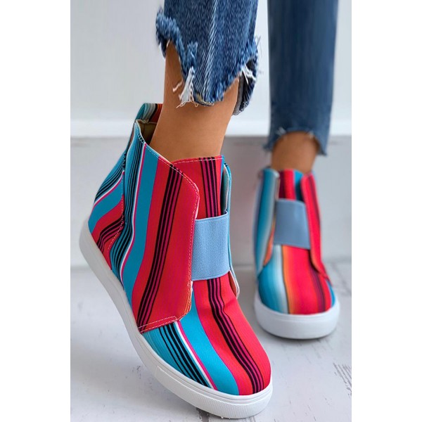 Striped Colorblock Zip Hidden Sneaker