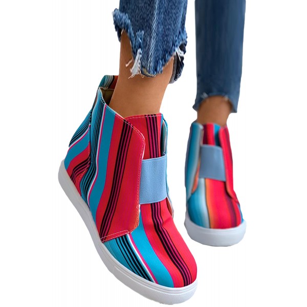 Striped Colorblock Zip Hidden Sneaker