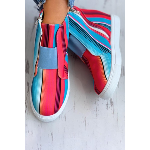 Striped Colorblock Zip Hidden Sneaker