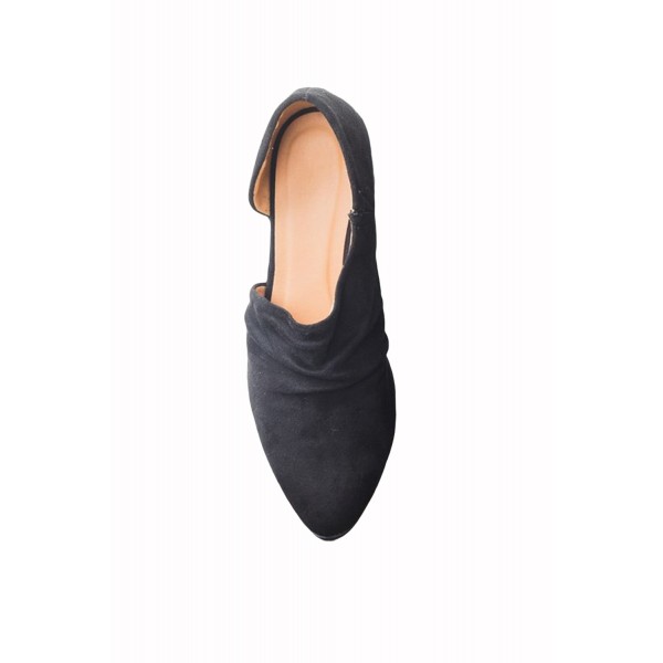 Black Fashion Pointed Toe Suede Flats