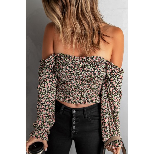 Floral Smocked Crop Top