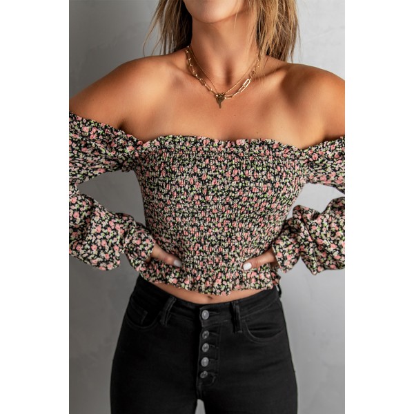 Floral Smocked Crop Top