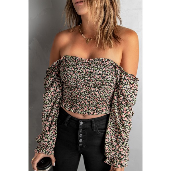 Floral Smocked Crop Top