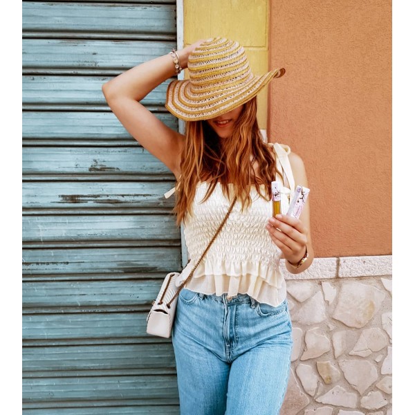 White Frill Tie Shoulder Strap Vest