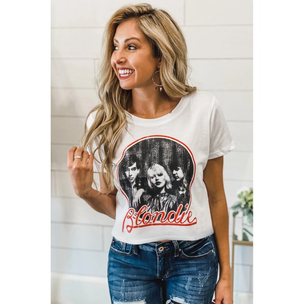 Blondie Graphic Distressed Crop Top