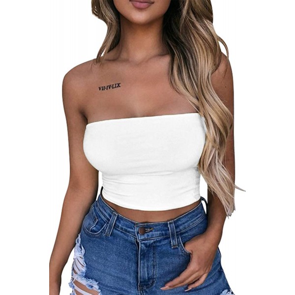 White Strapless Tube Crop Top