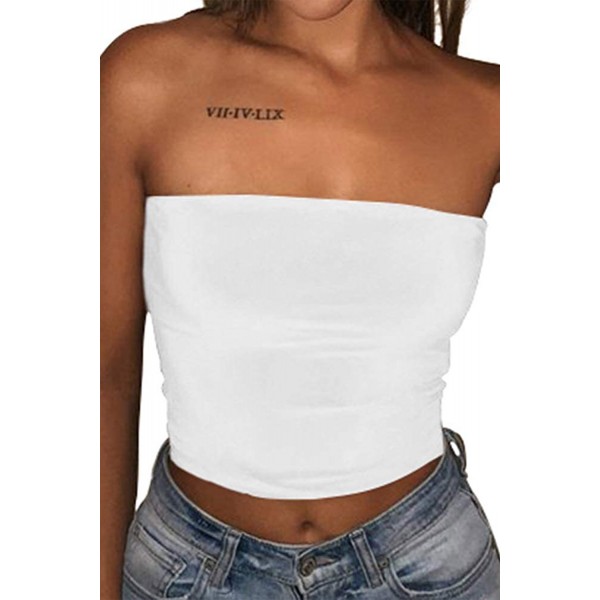 White Strapless Tube Crop Top