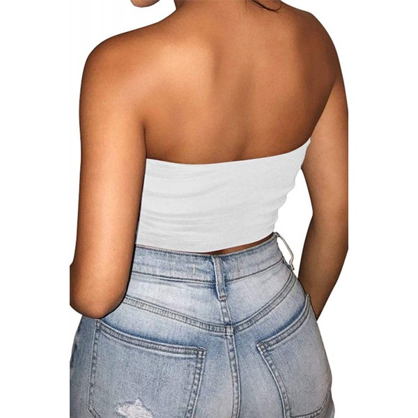 White Strapless Tube Crop Top