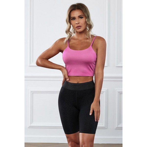 Pink Wireless Seamless Sport Yoga Bra Crop Tank