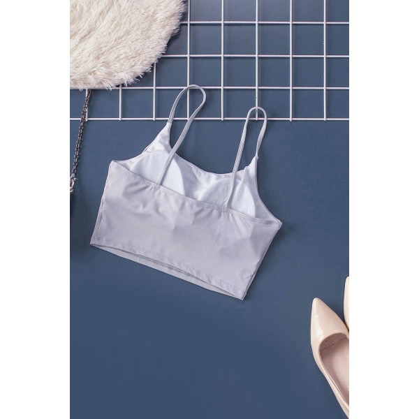 Gray Wireless Seamless Sport Yoga Bra Crop Tank