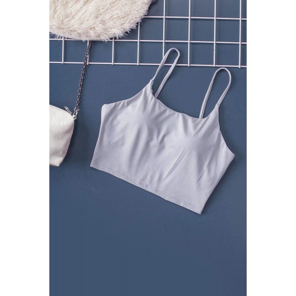 Gray Wireless Seamless Sport Yoga Bra Crop Tank