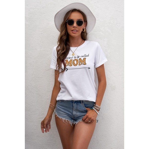 Blessed to be called Mom Graphic White T-shirt