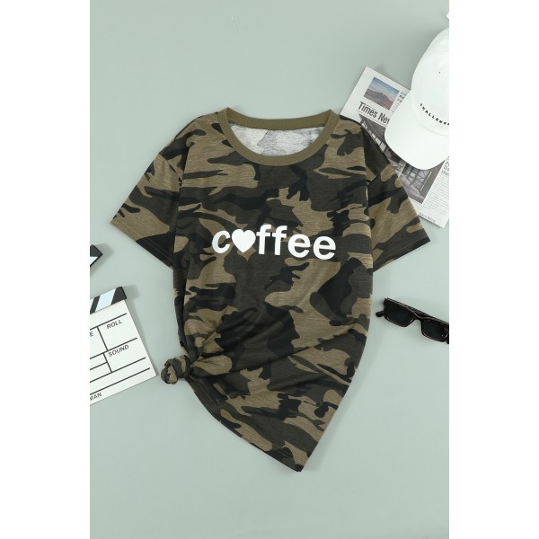 Classic Coffee Graphic Camo Tee
