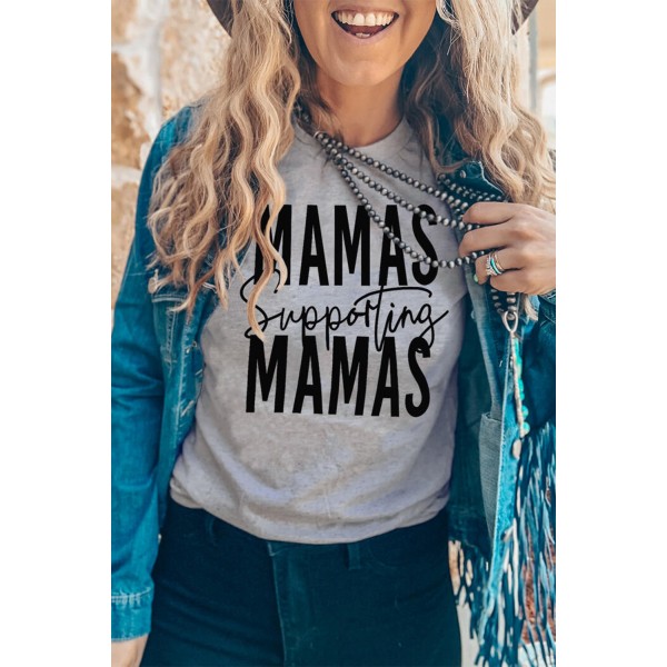 MAMAS Supporting Graphic Print Gray Tee