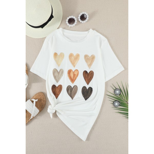 White Be Kind Heart O-Neck T-shirt