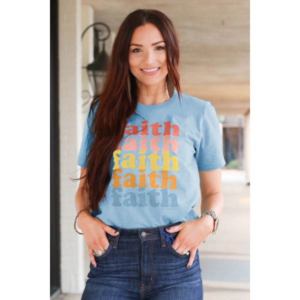 Faith Graphic Blue Tee