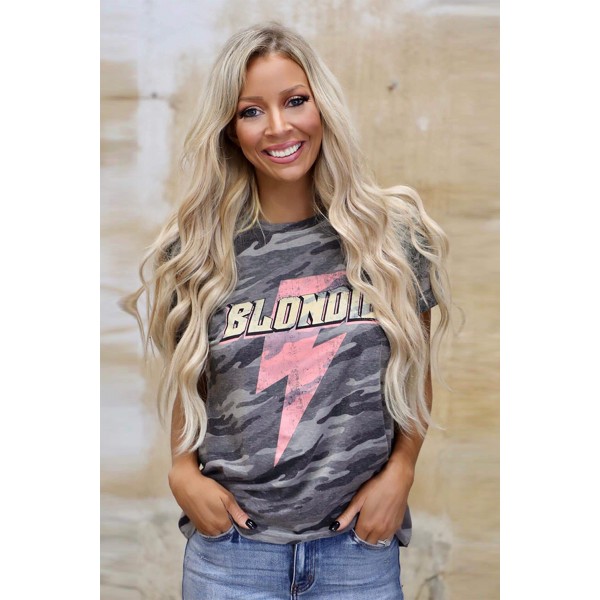 Charcoal Camo Blondie Tee