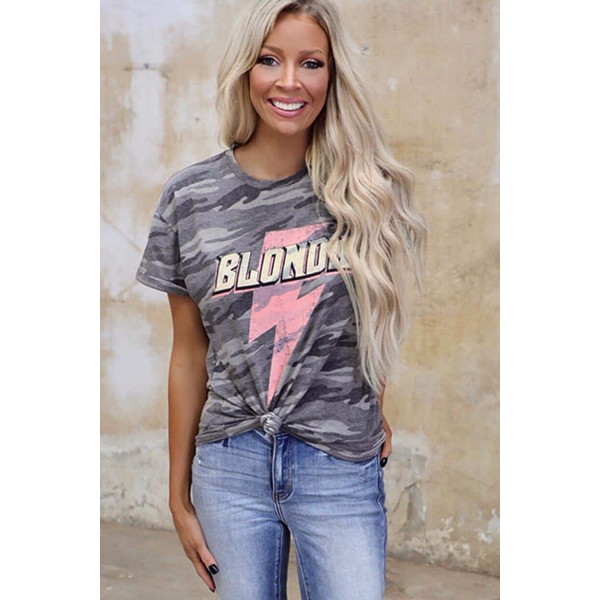 Charcoal Camo Blondie Tee