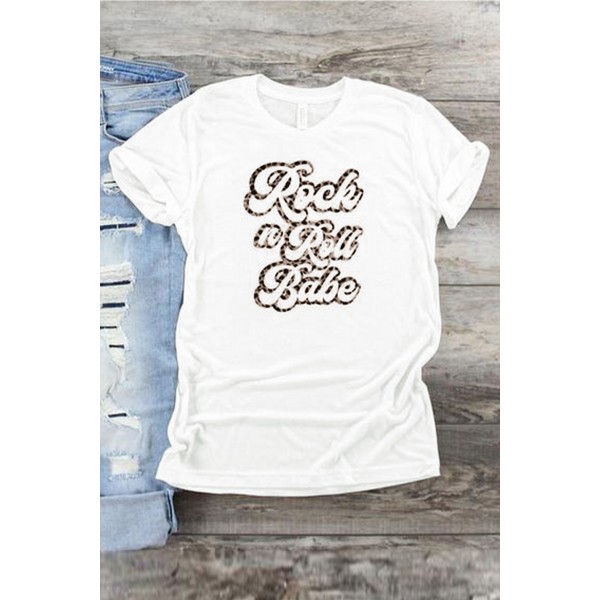 Rock N Roll Babe Leopard Graphic Tee